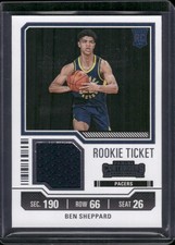 2023-24 Panini Contenders #RTS-BEN Ben Sheppard Rookie Ticket Swatches