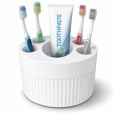Toothbrush Holder for Bathroom Countertop, Multi-Slot Toothbrush Caddy with D...