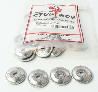 Stud Boy 5/16'' Power Plate Round Backers 24 Pack Snowmobile Track