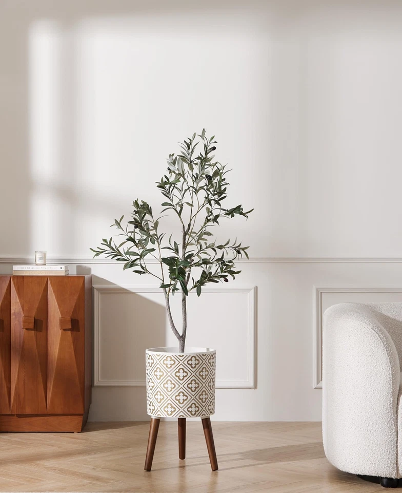 Maceta naclto 12 pulgadas con soporte, maceta para plantas de interior, grande moderna... Foto 4 de 4