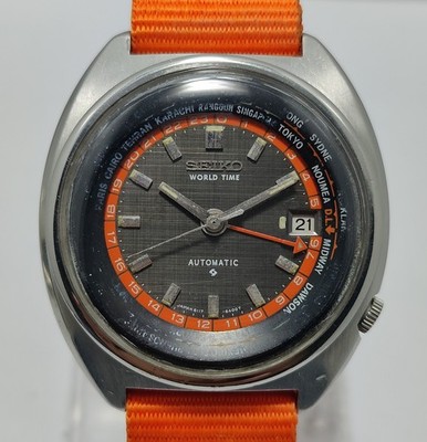 【訳あり】セイコー6117-6400ワールドタイム腕時計メンズ自動巻き70年代 Seiko World Time Automatic 6117-6400 ''Black Dial'' Vintage Men's
