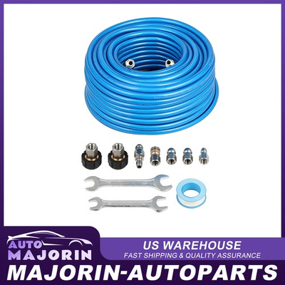 #ad 5800 PSI Pressure Washer Sewer Jet Kit 100ft 1 4quot; Upgraded PU Hose Blue New $56.19