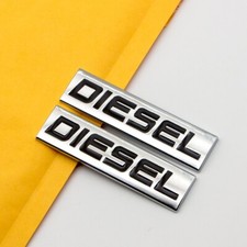 2pcs Chrome Black Diesel Logo Letter Emblem Car Fender Trunk Turbo Badge Sticker