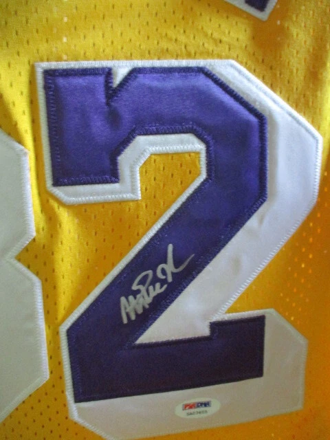 Magic Johnson Autographed Lakers Jersey  PSA Authentic Hardwood Classic Jersey - Image 2 of 4