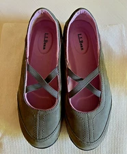 LL Bean Women's NWOB 7M Nubuck Flats Seafoam Green