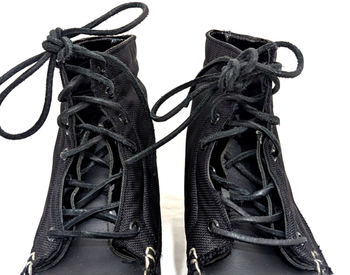 Sebago Docksides Herren High Top Bootsschuhe Schwarz Mokassinnaht Schnürschuhe US 10/44 SCHÖN * - Bild 5 von 12