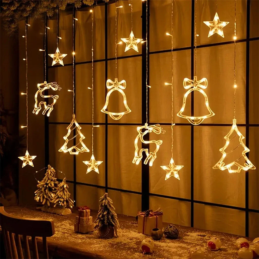 Christmas LED Curtain Fairy Lights USB Powered Functional Light For Windows  Wall | eBay