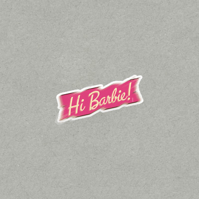 Hi Barbie! Stylish Retro Pink and Gold Script Sticker #4637 | eBay