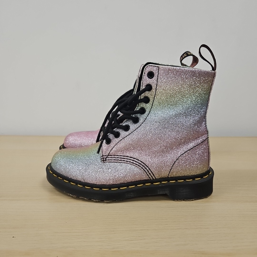 Dr Martens 1460 Pascal Rainbow Blue Pink Ombre Glitter Rare Sparkly Boots  Uk