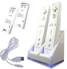 BOX CHARGER DOCKING STATION + 2x RECHARGEABLE BATTERY PACK FOR WII REMOTE