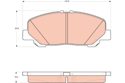 TRW GDB3455 Brake Pad Set, Disc Brake for Lexus Toyota