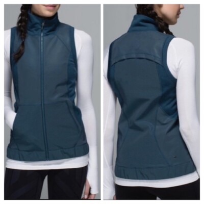 Lululemon Let's Get Visible Vest Reflective Teal Alberta Lake Size 4 NWOT