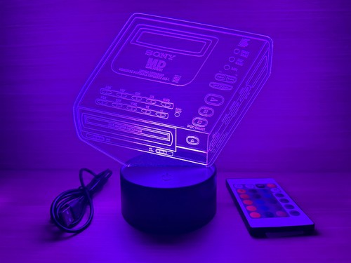 LED Lampe RGB Logo Sony Walkman Mini Disc hi MD Minidisc mz-1 hq mz-nh nh1 b - Picture 8 of 10