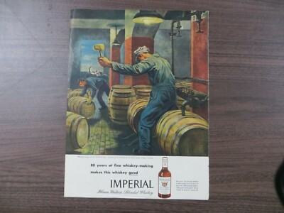 Vintage Hiram Walker's Imperial Whiskey Color Magazine AD George Schreiber