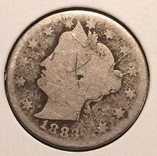 ^ 1883  'WITH CENTS' Liberty "V" Nickel   ^^ GOOD ^^   143 YRS OLD    3312