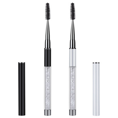2 Pieces Eyelash Brush with Cap, Mascara Spoolies Reusable Brow Brushes Lash Wan