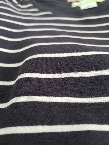 Amour Mode Women Quality Striped Crew Neck Long Sleeve Top T Shirt Size M 10