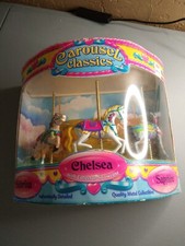 Vintage 3 Horse Metal Carousel New In Box 1999