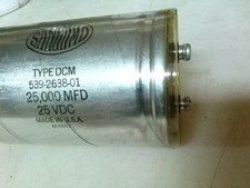 Sangamd Type DCM 539-2638-01 capacitor, 25,000mfd, 25vdc, made in USA.