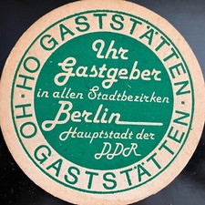 alter Bierdeckel Reklame HO Gaststätten DDR Berlin einseitig