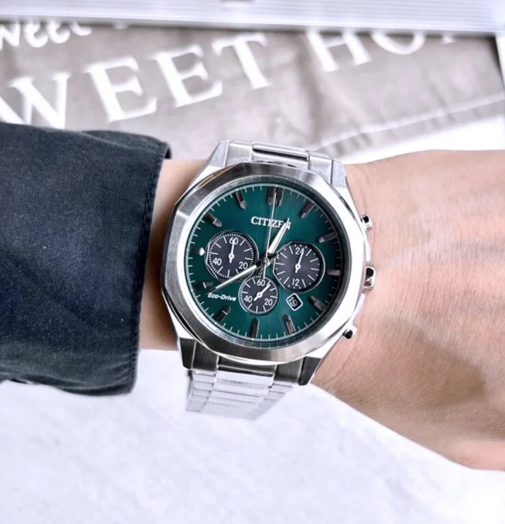 Citizen Eco-Drive CA4590-81X Green Analog Chronograph Stainless