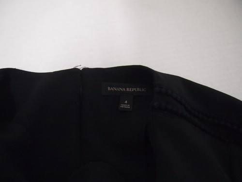 Banana Republic Womens Dress 4 Black Pom Pom Shift Long Sleeve - Picture 4 of 7
