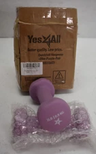 Yes4All Neoprene Coated Dumbbell Hand Weight Lifting Set of 2 Purple 2 lbs Each