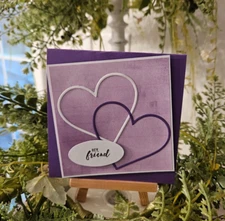 STAMPIN UP CARD KIT - HEARTS HEY FRIEND MAKES 4 - 24.2