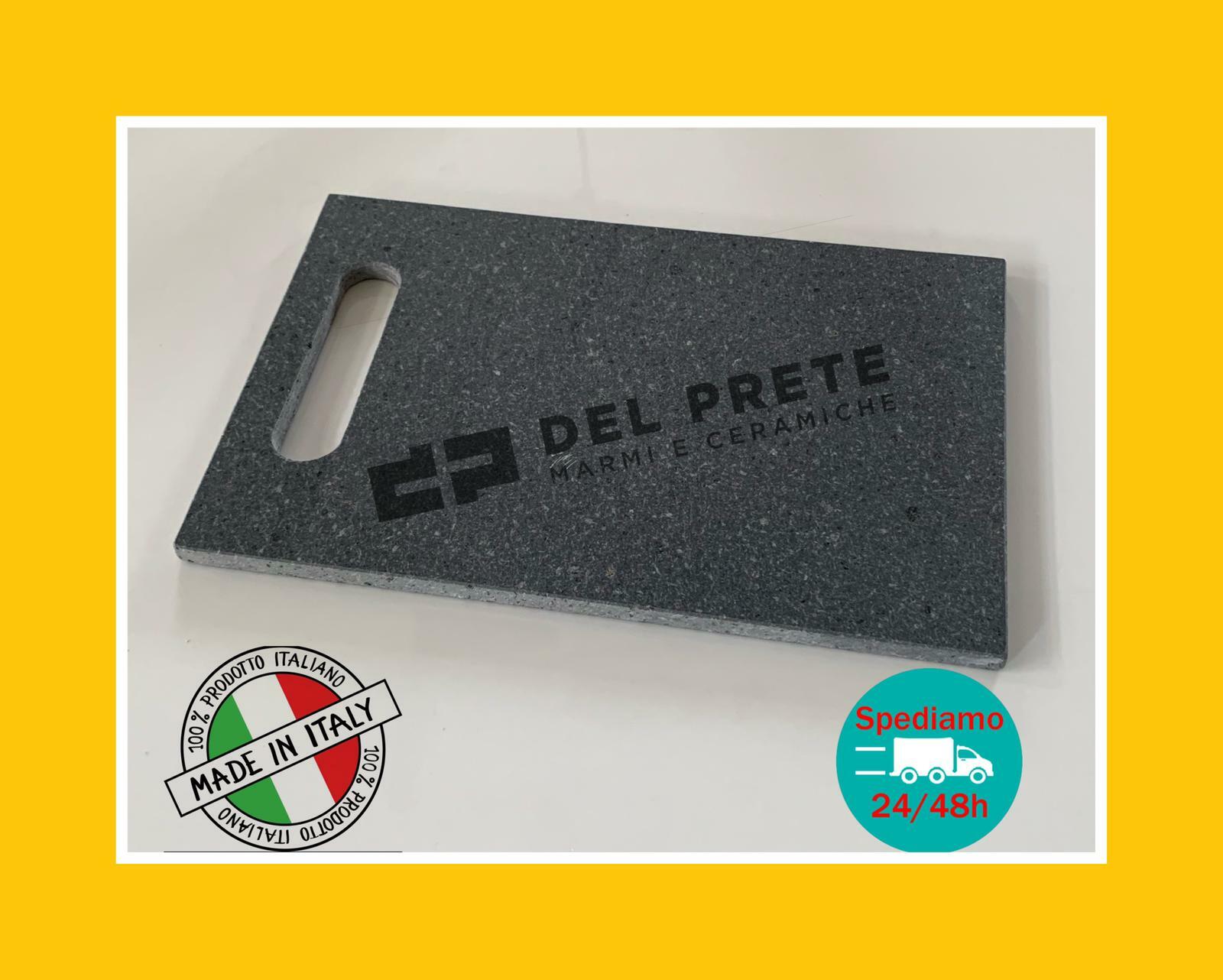 TAGLIERE in legno PIETRA LAVICA NERO ARDESIA TAGLIERE in acciaio 40x30x1cm