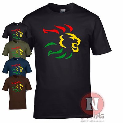 Naughtees Reggae T-Shirt Dub Ska Graphic Crew-Neck Cotton Kurzarm