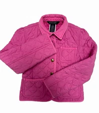 Vintage Ralph Lauren Girls quilted jacket pink with pockets snaps closure size 6