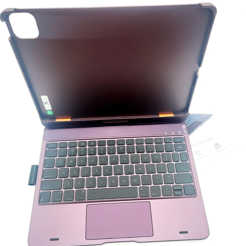 iPad Pro/Air 11" Keyboard Case w/ Trackpad, Backlit, 360° Rotating Cover Violet - Image 4 of 4