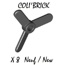 Lego 2421 - 8 x Hélice avion helico / Propeller 3 blade small - Black - NEW NEUF