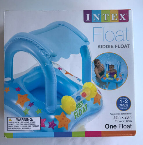 Intex Kiddie Float Baby Toddler Swimming Pool Raft Inflatable Seat with Sunshade - Picture 1 of 3