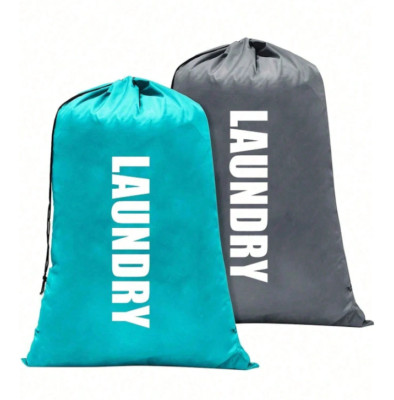 1pc Extra Large Drawstring Laundry Bag   Heavy Duty, Washable Dorm & Travel-NEW