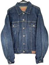 Vintage Guess Denim Jacket Mens XL Trucker Blue Dark Wash Made in USA
