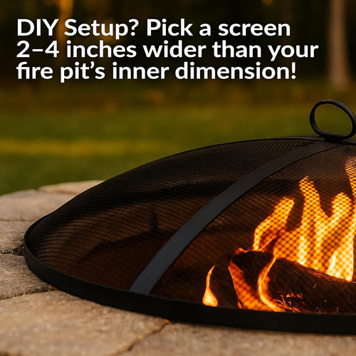 Sunnydaze Heavy-Duty Steel Mesh Fire Pit Screen - Fire Pit Spark Screen with Han - Picture 5 of 12