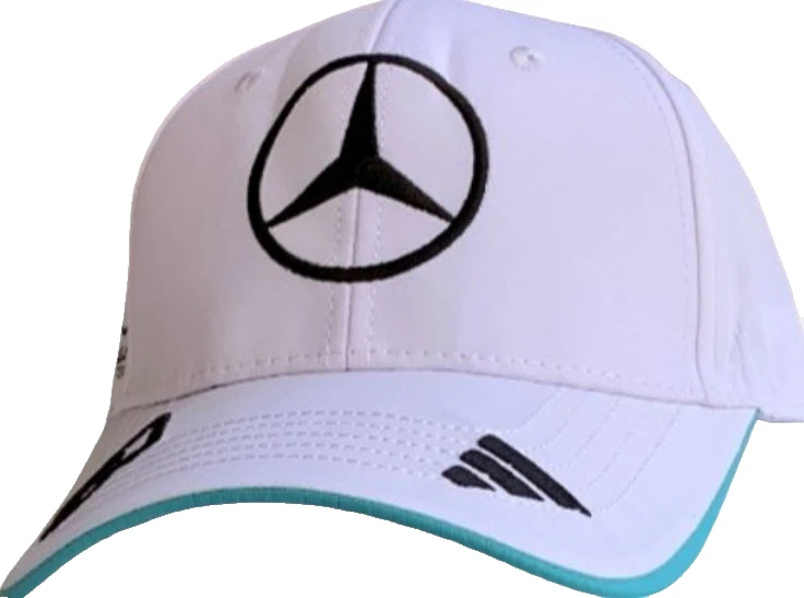 Gorra de piloto blanca F1 Racing Team 2025 AMG Petronas/George Russell. Fábrica 2ª. Foto 3 de 4