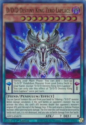 1 x D/D/D Destiny King Zero Laplace - GFP2-EN079 - Ultra Rare - 1st Edition Near