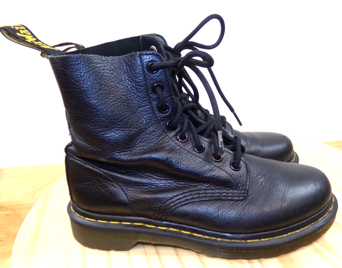 Dr Martens 1460 Pascal Boots Womens Black Size Pebbled Leather