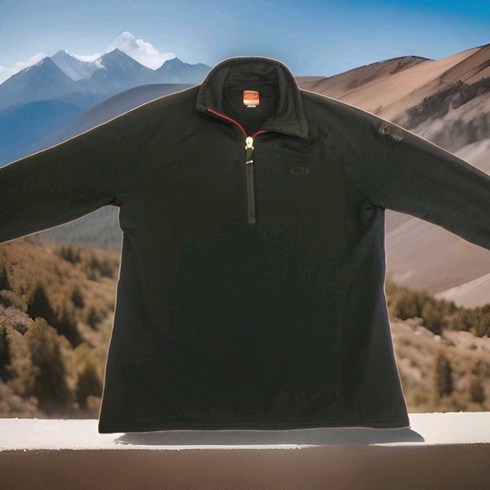 Icebreaker 260 Midweight Merino Wool Quarter Zip Base Layer Mens M