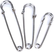 Large Safety Pins Assorted Clothes 60Pcs Heavy Duty 3 Sizes for Silver 