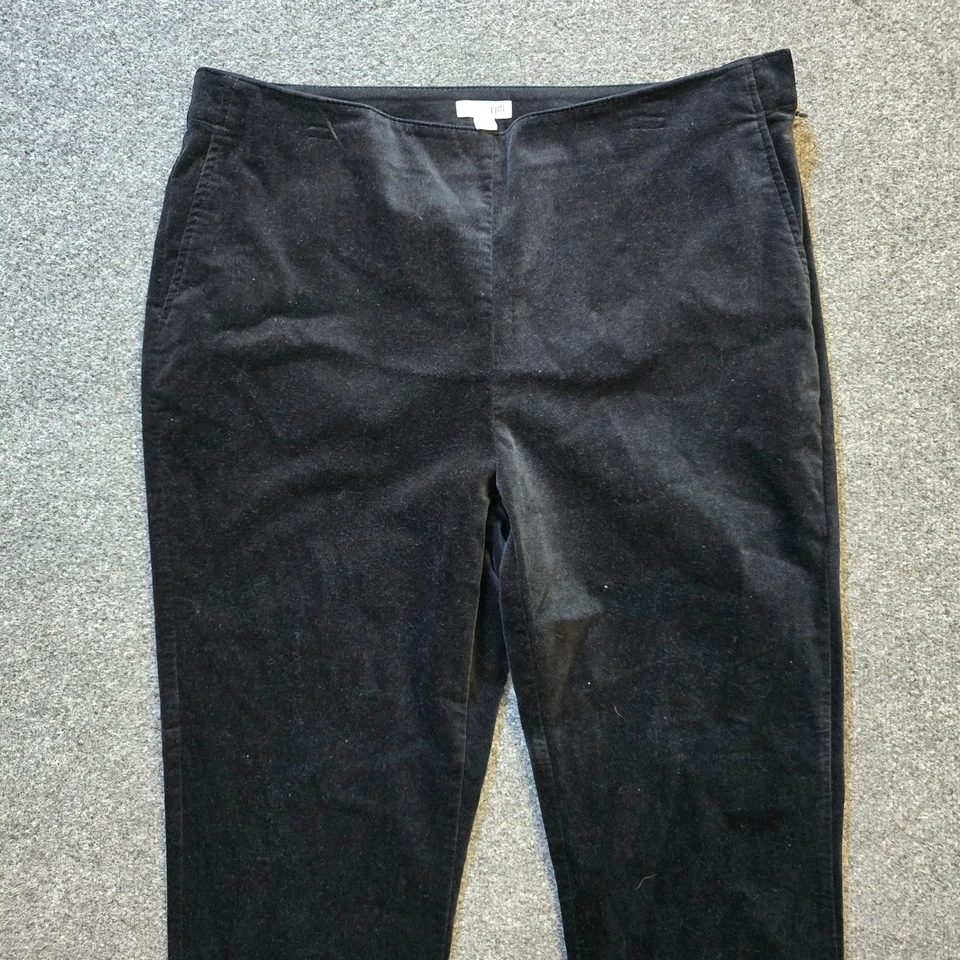 Брюки женские J Jill размер 14 высокие черные бархатные велюровые сужающиеся ноги карьерные повседневные - Изображение 2 из 4