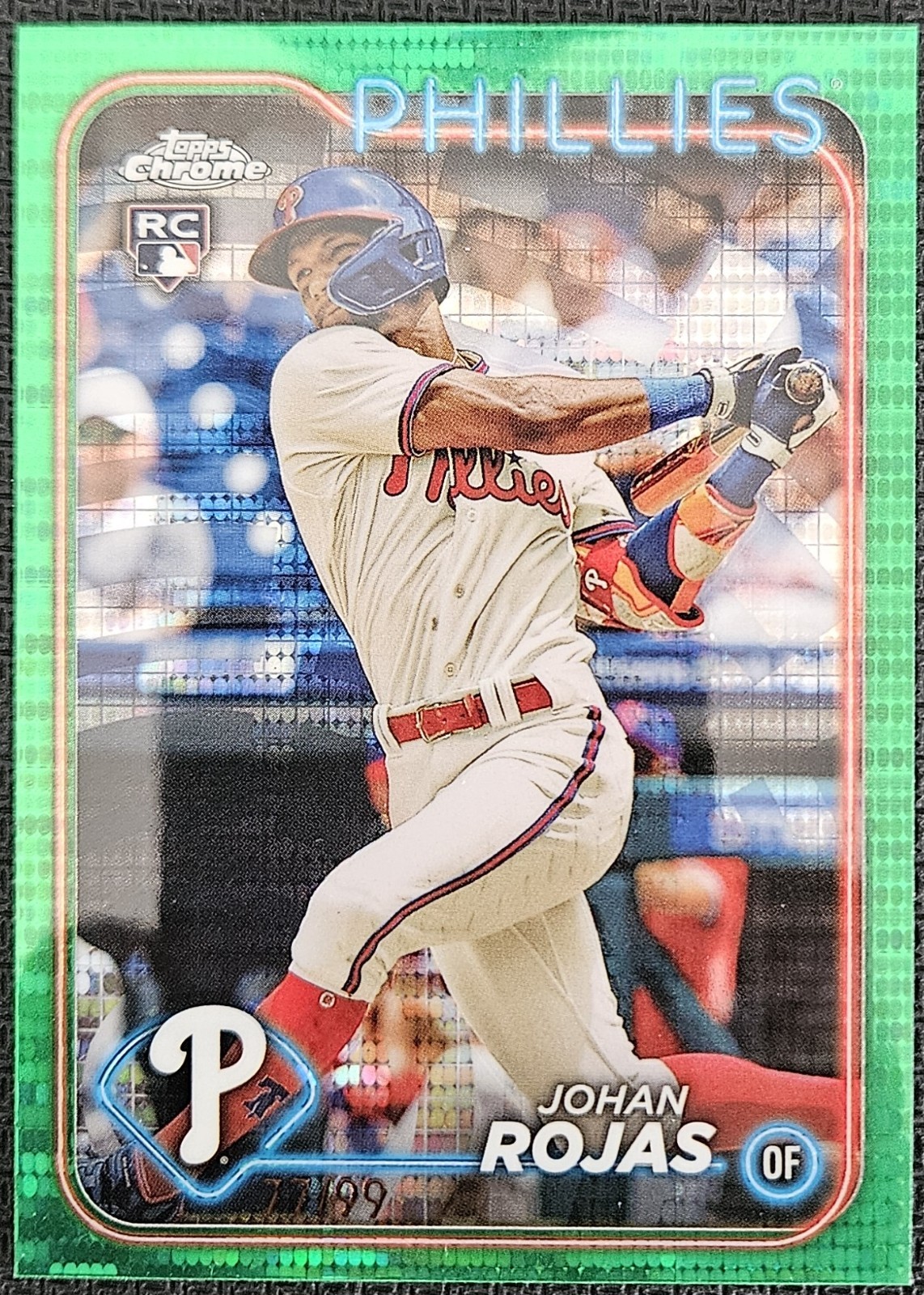 2024 Topps Chrome #273 Johan Rojas Green Wave Refractor /99 (RC)