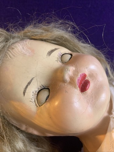 Lotto Estate Antica Parrucca Corpo 18” Baby Doll Bisque Composita Sonno Occhi - Foto 3 di 17