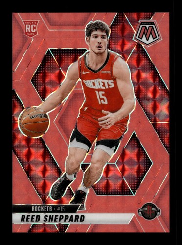 2024-25 Panini Mosaic International Red Prizm #249 Reed Sheppard RC 6/75 Rookie