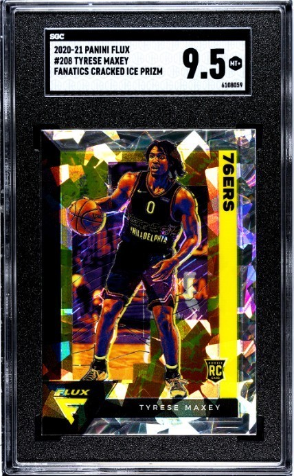 TYRESE MAXEY (RC) 2020-21 Flux #208 (FANATICS CRACKED ICE PRIZM) GRADED 9.5💎🔥
