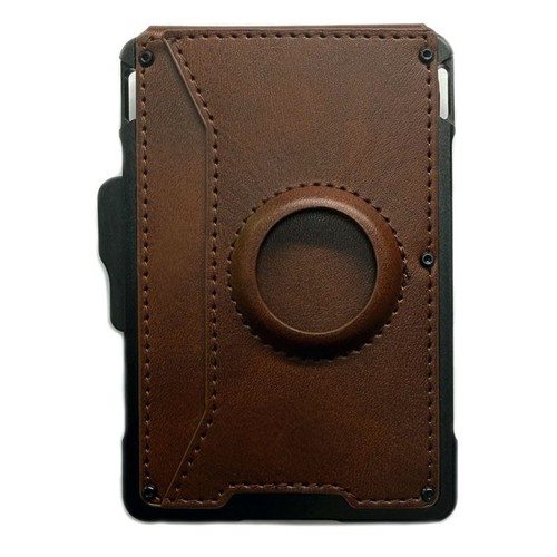 Airtag Portafoglio Uomo con Fermasoldi PU Slim Tasca Frontale Portafoglio Blocco RFID - Foto 15 di 18