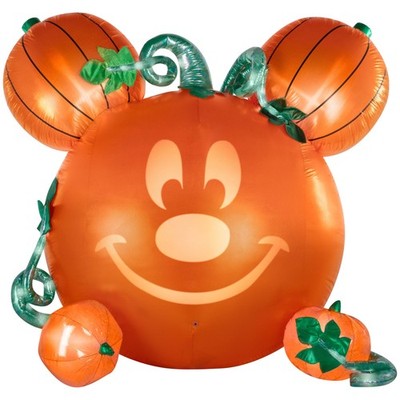 Disney Mickey Mouse Pumpkin Halloween Inflatable with EmoteGlow Face and  Monste