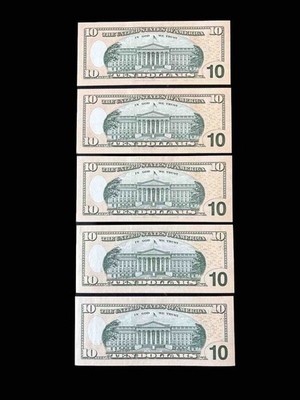 $10 bill - 5 Uncirculated Ten Dollar Bills ($10) In Non-Sequential